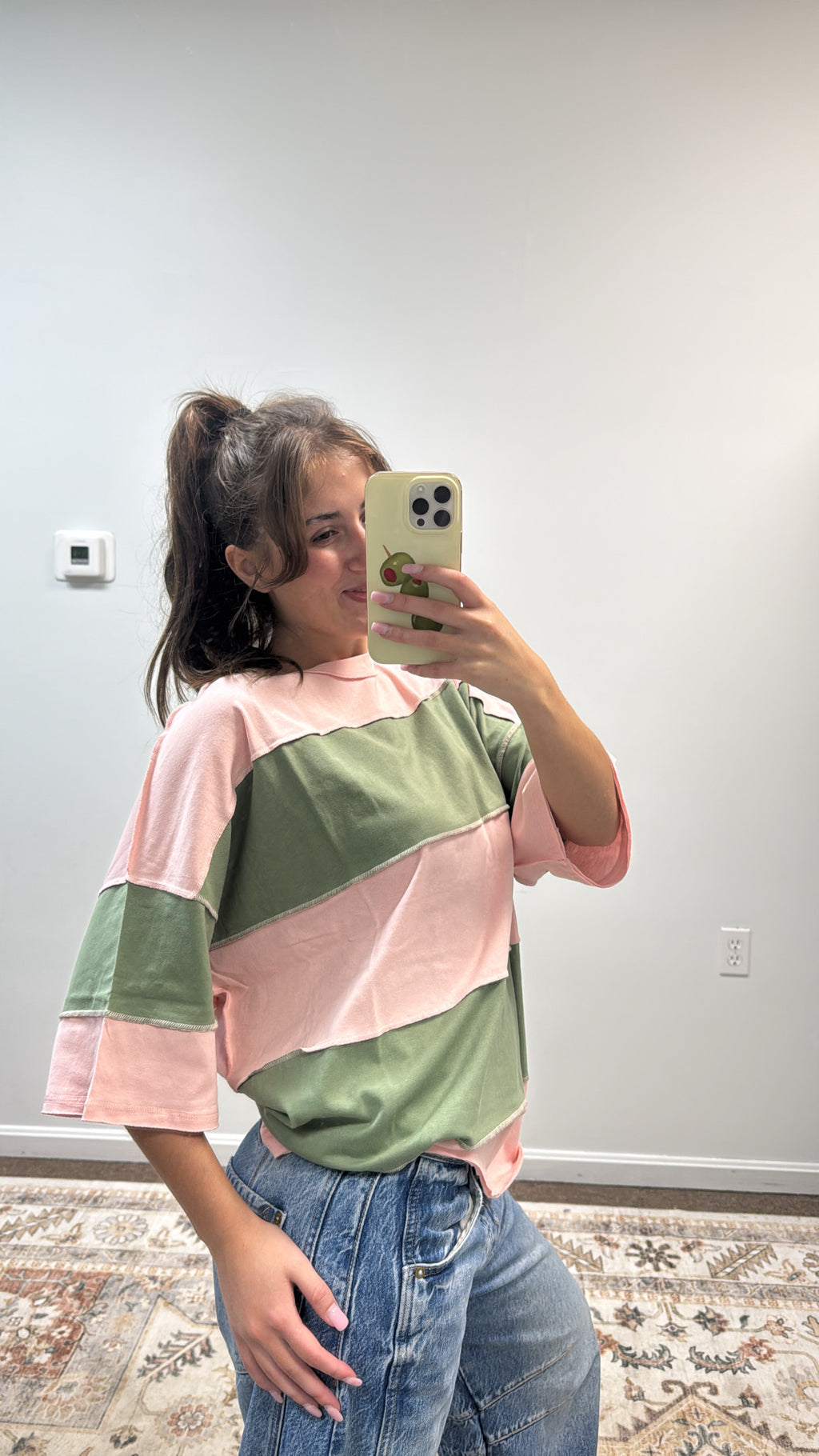Polly Color Block Top Tee Shirt