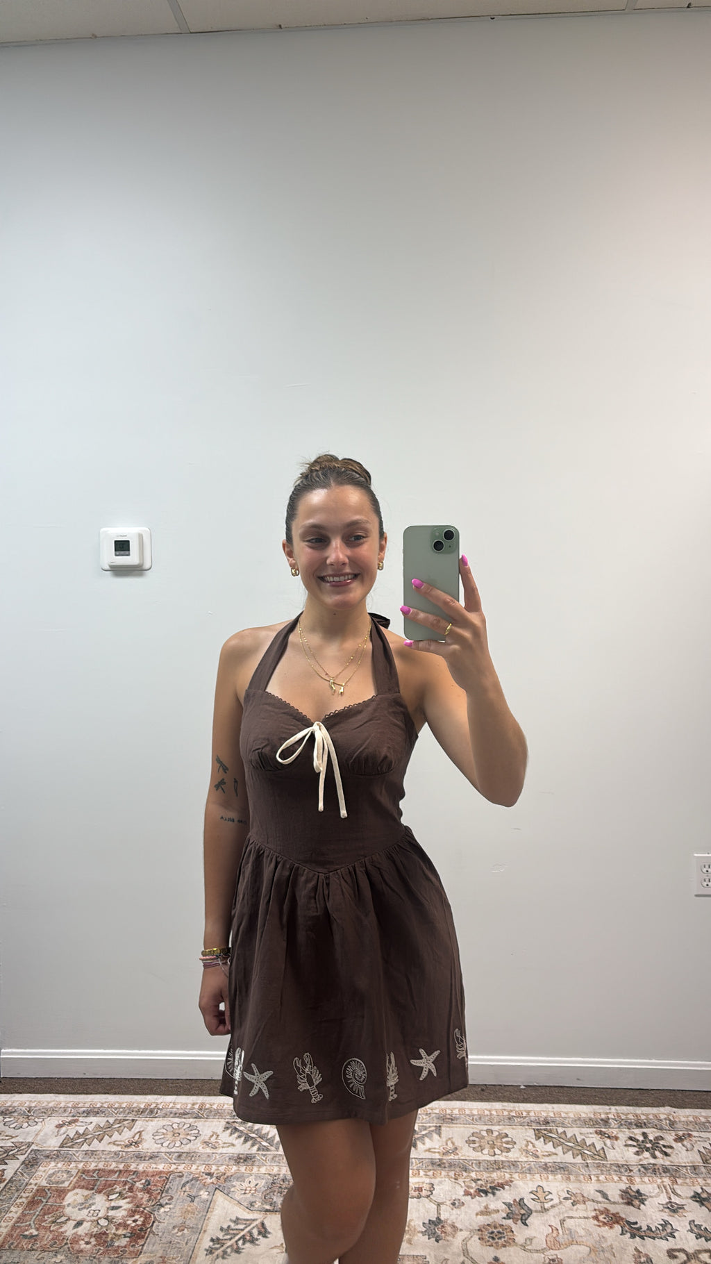 Halter Sea Life Mini Dress