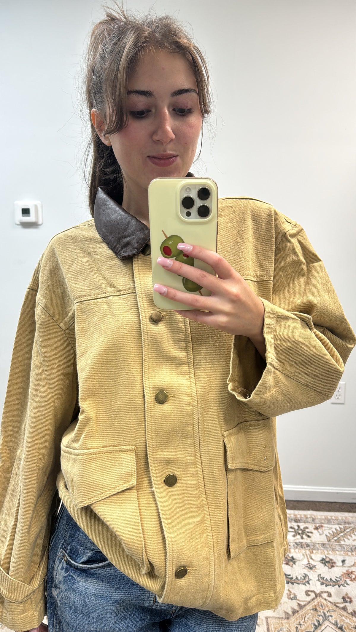 OVERSIZED JACKET WITH FAUX LEATHER COLLAR_LT00279-01