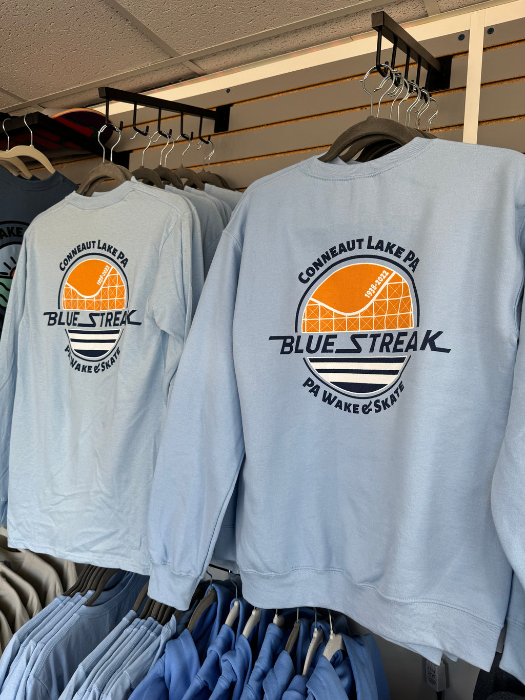 PA Wake and Skate Blue Streak Crew Neck