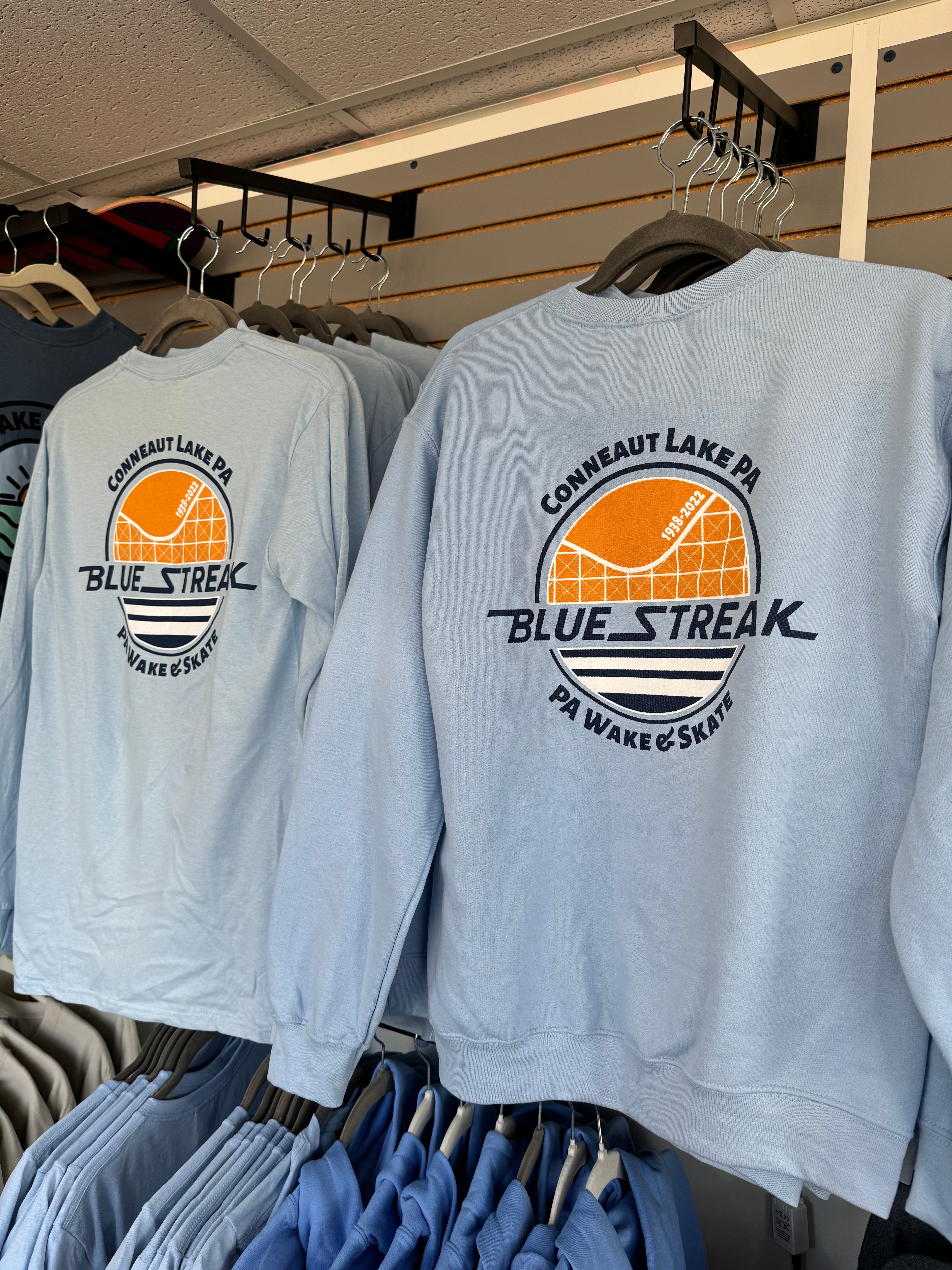 PA Wake and Skate Blue Streak Crew Neck