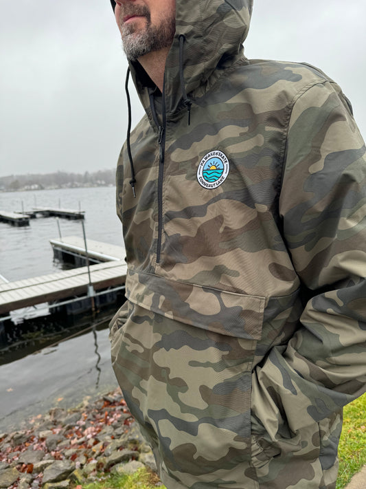 PA Wake and Skate 1/2 Zip Camo Windbreaker