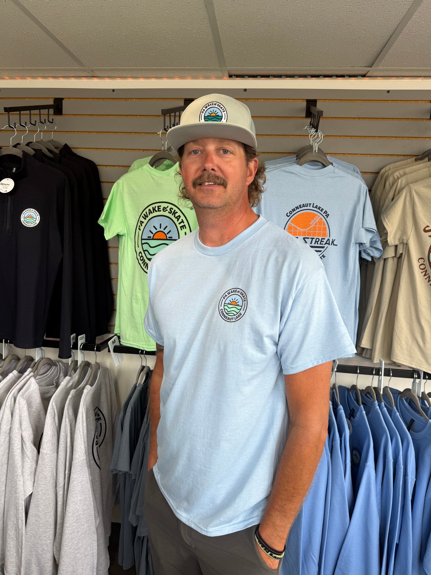 PA Wake and Skate Blue Streak Tee