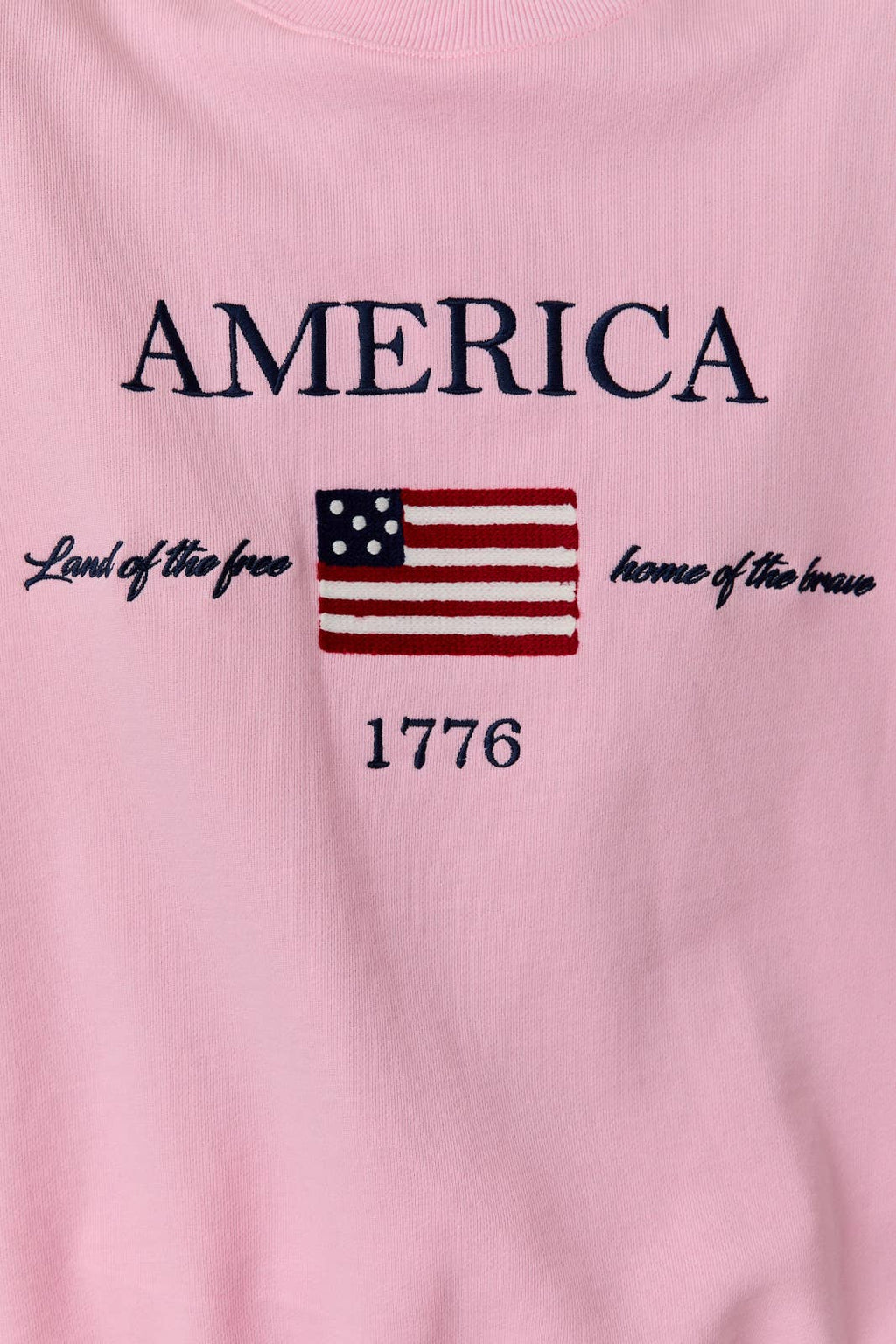 Home of the Free pink oversized crewneck