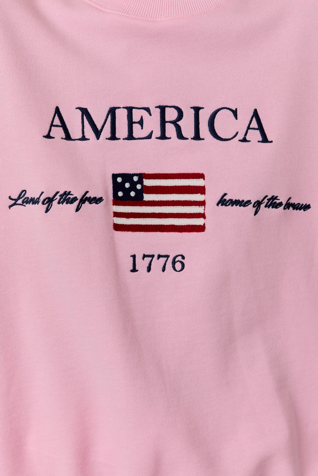 Home of the Free pink oversized crewneck