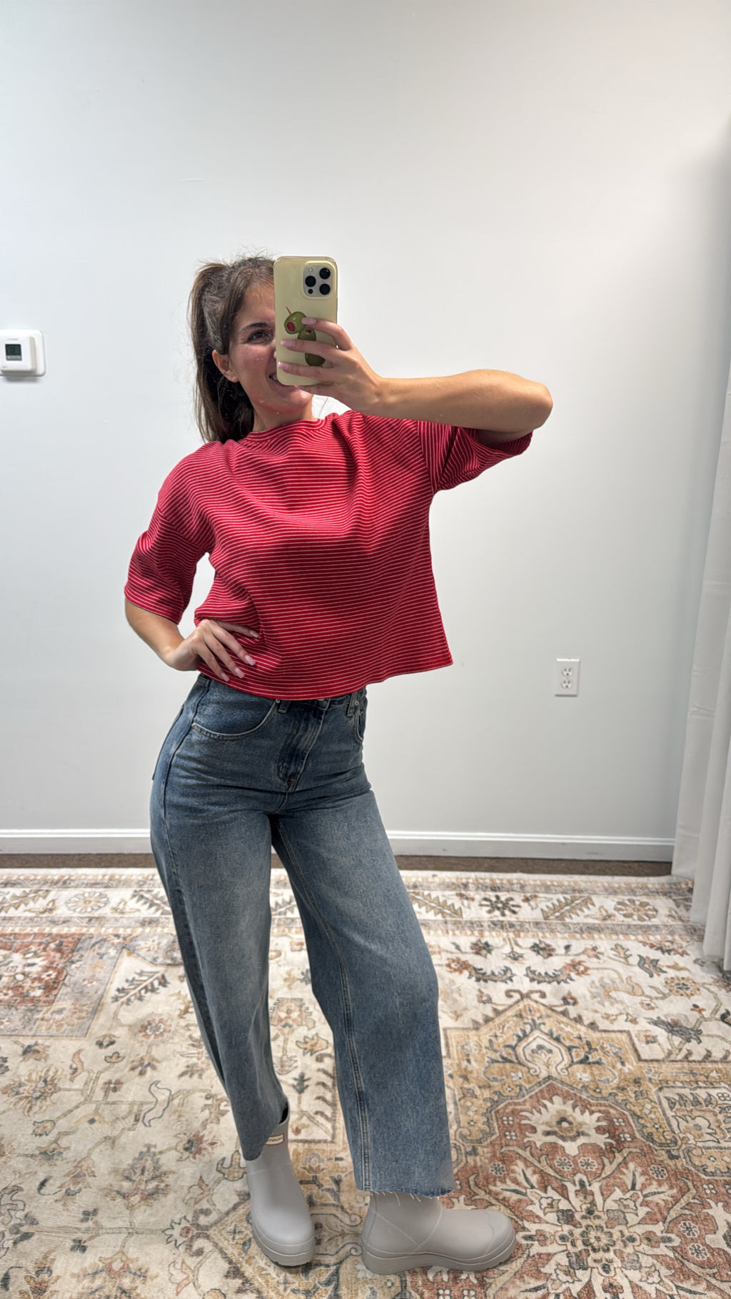 Relaxed Wide Leg Denim Jeans