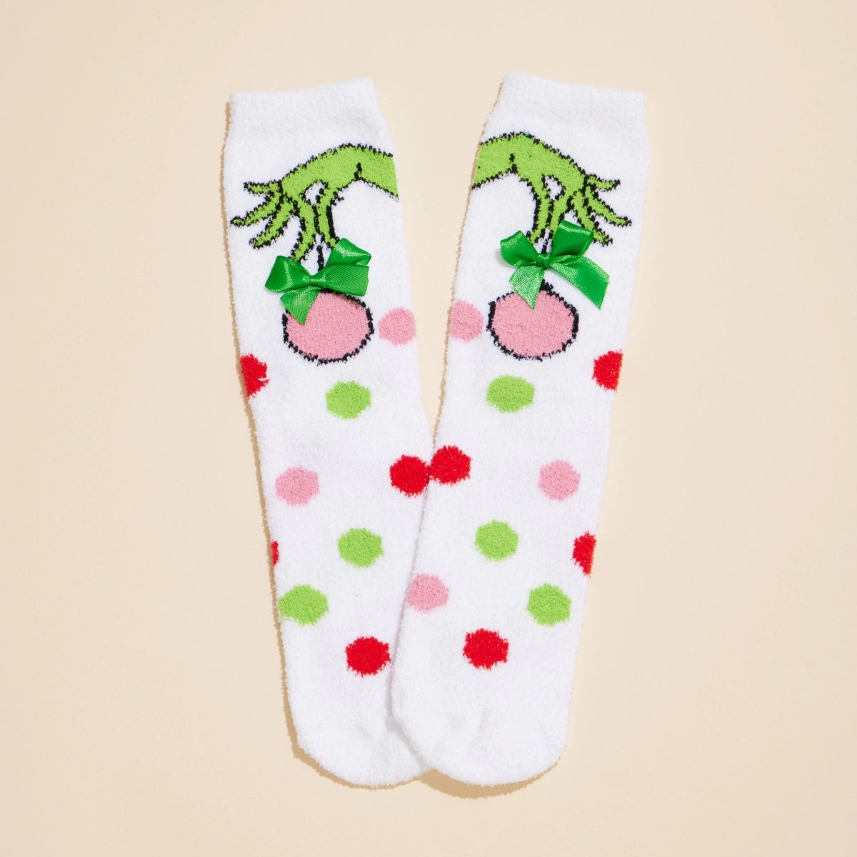 Christmas Grinch Fuzzy Socks Assorted Pack of 4