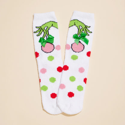 Christmas Grinch Fuzzy Socks Assorted Pack of 4