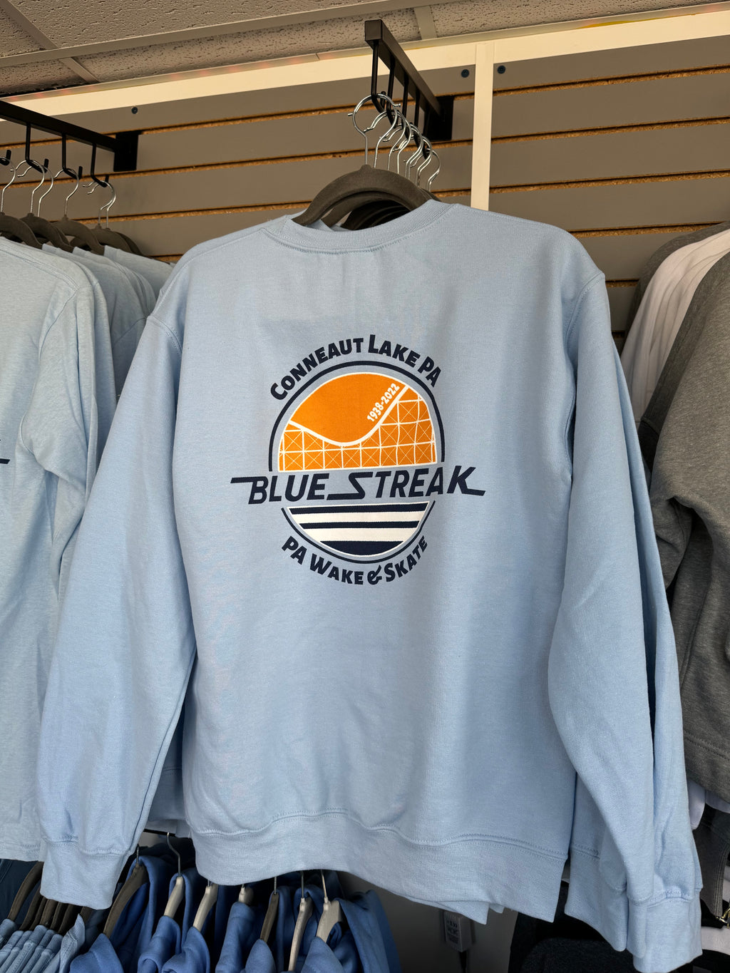 PA Wake and Skate Blue Streak Crew Neck