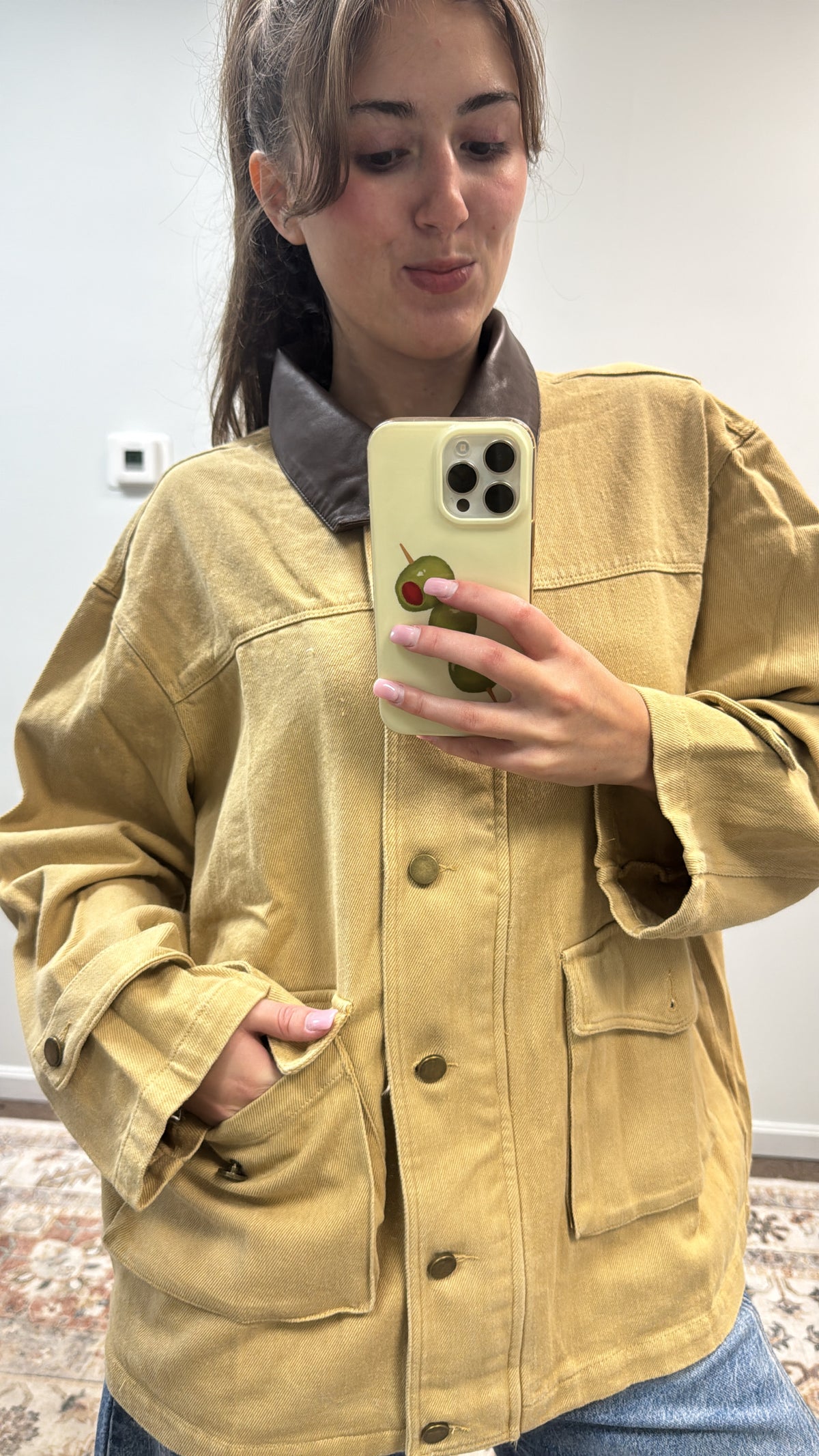 OVERSIZED JACKET WITH FAUX LEATHER COLLAR_LT00279-01
