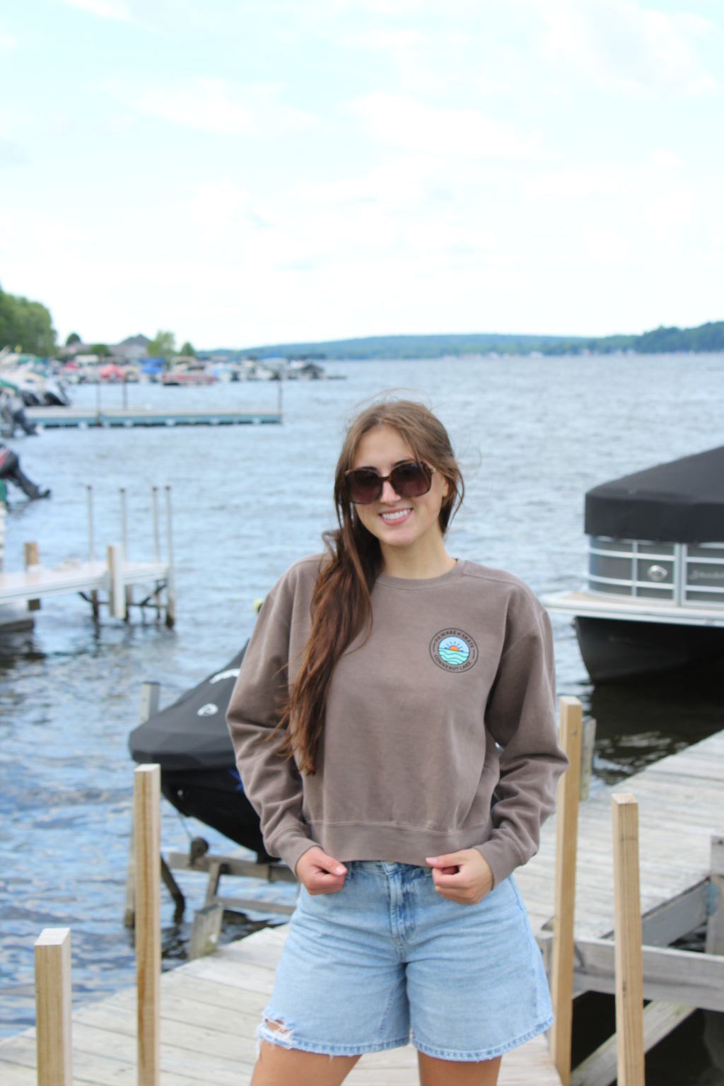 PA Wake and Skate womens cropped crewneck