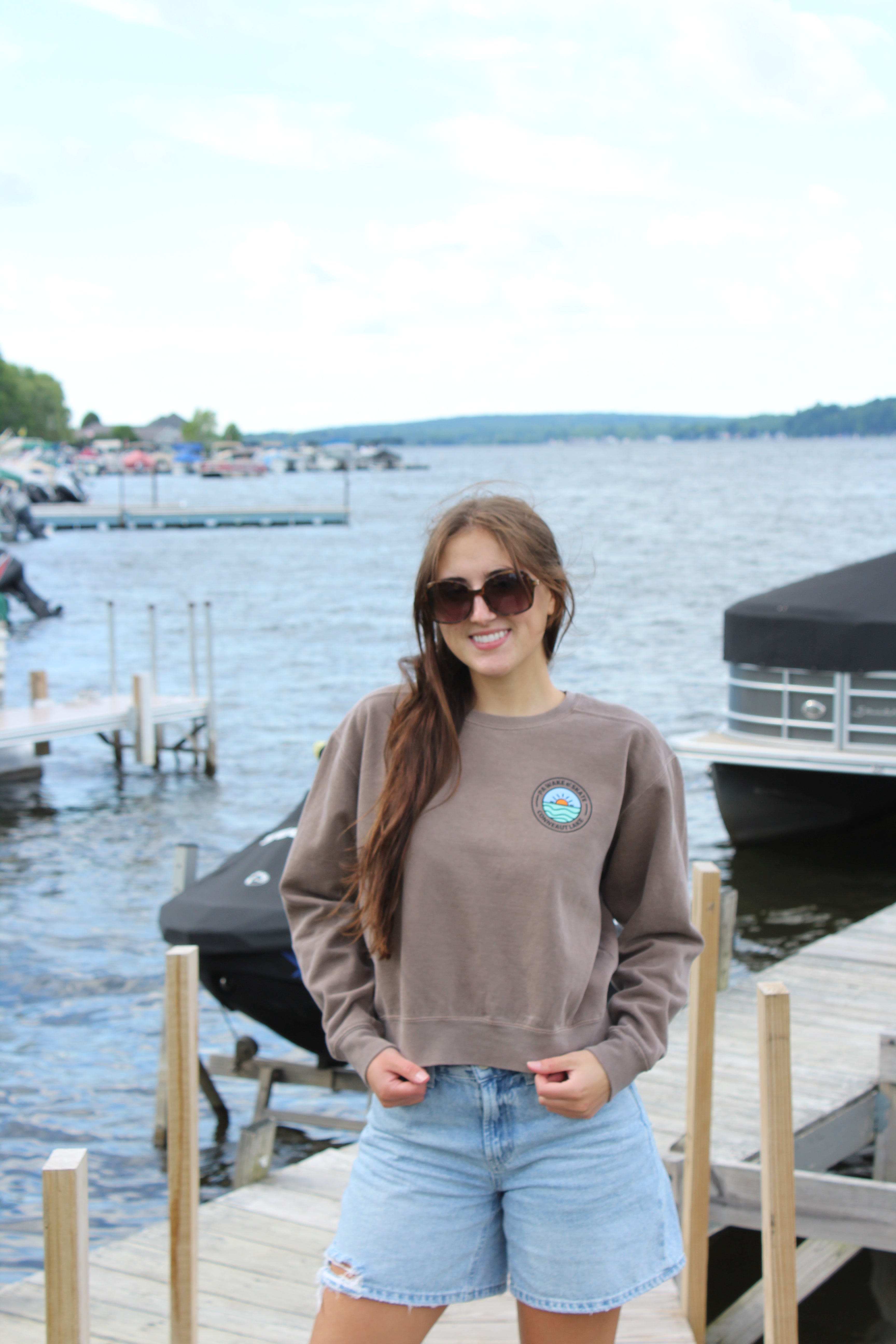 PA Wake and Skate womens cropped crewneck