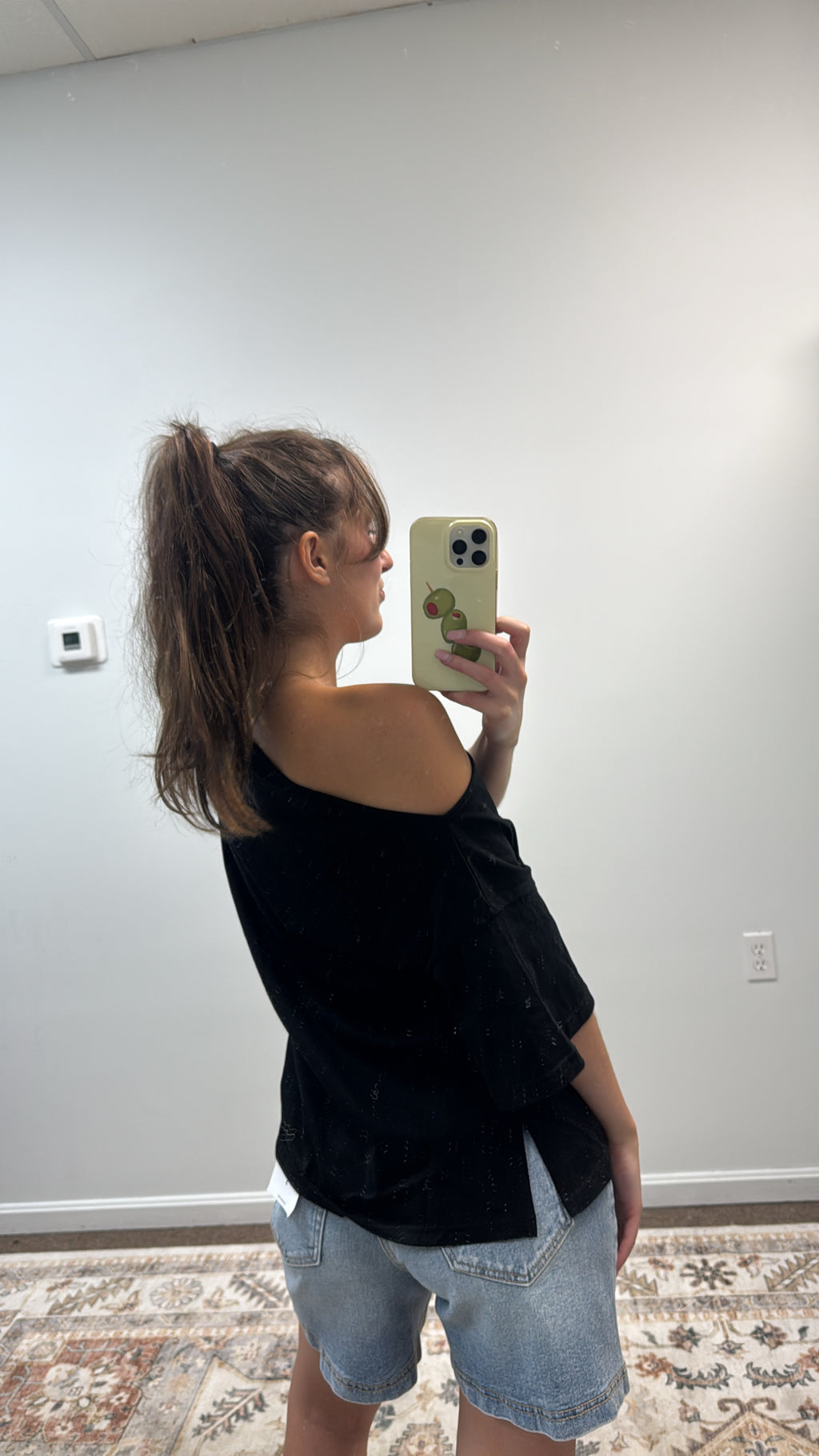 Asymmetrical Off-Shoulder Boxy Cotton Tee