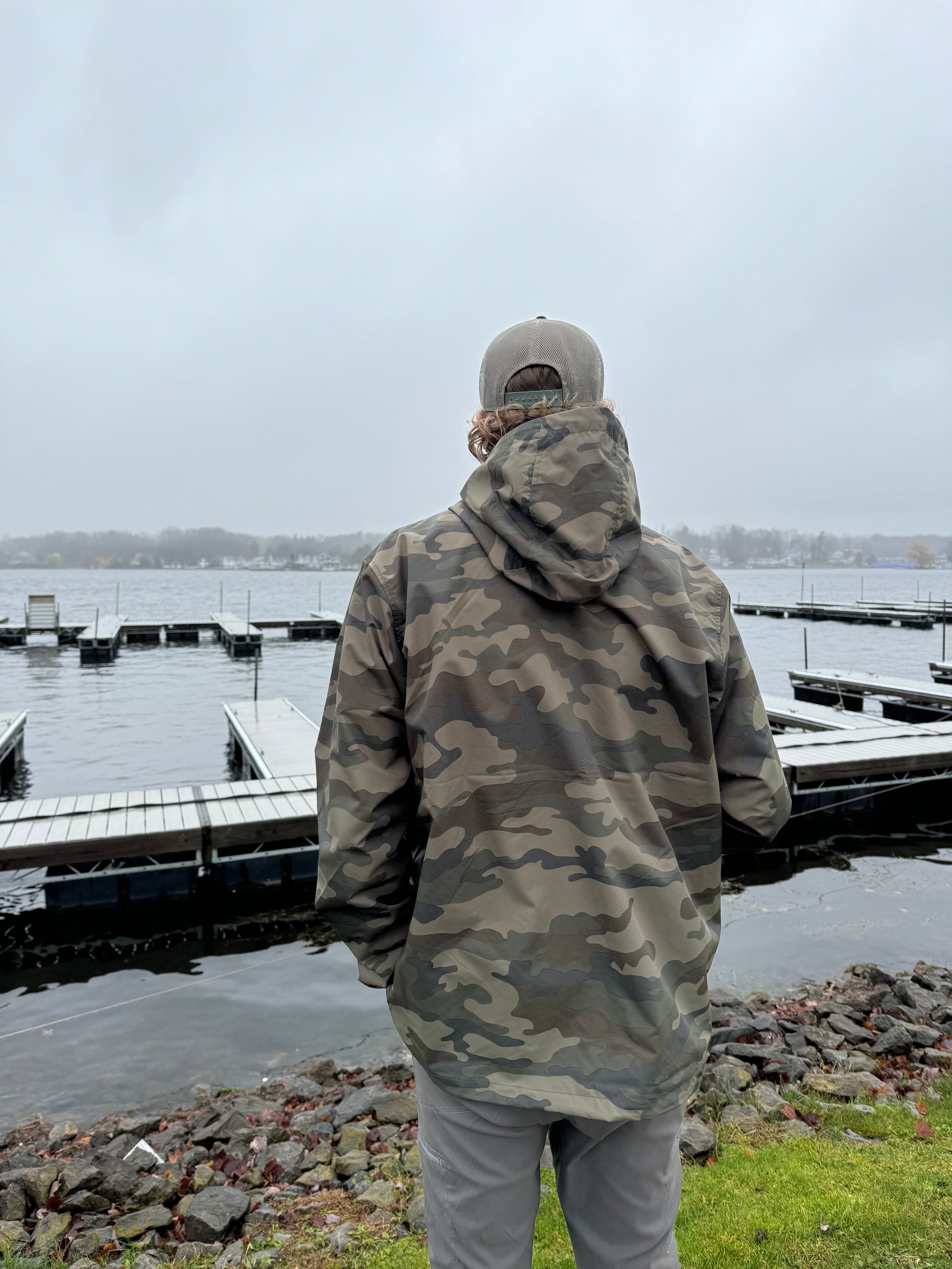 PA Wake and Skate 1/2 Zip Camo Windbreaker