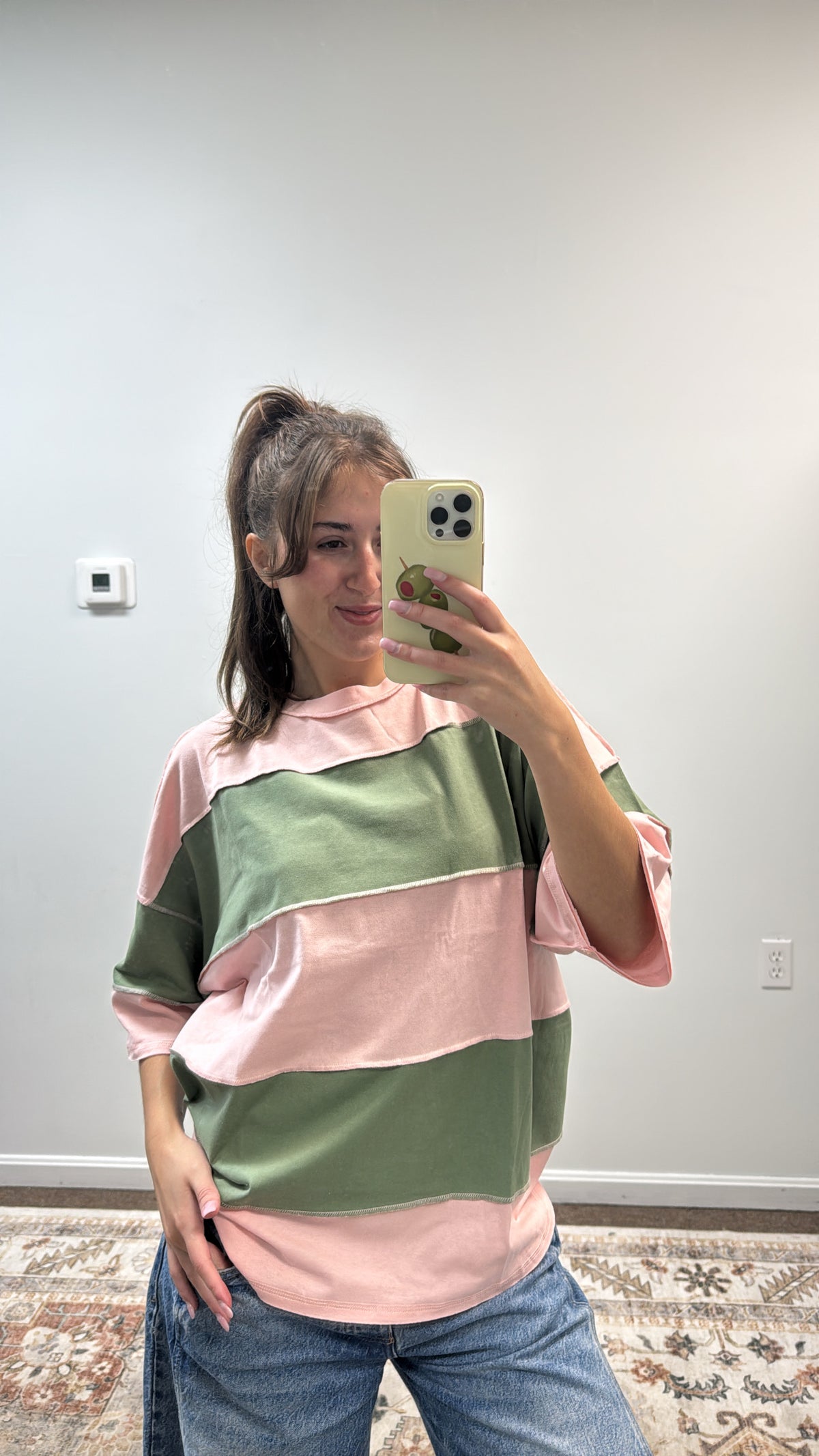 Polly Color Block Top Tee Shirt