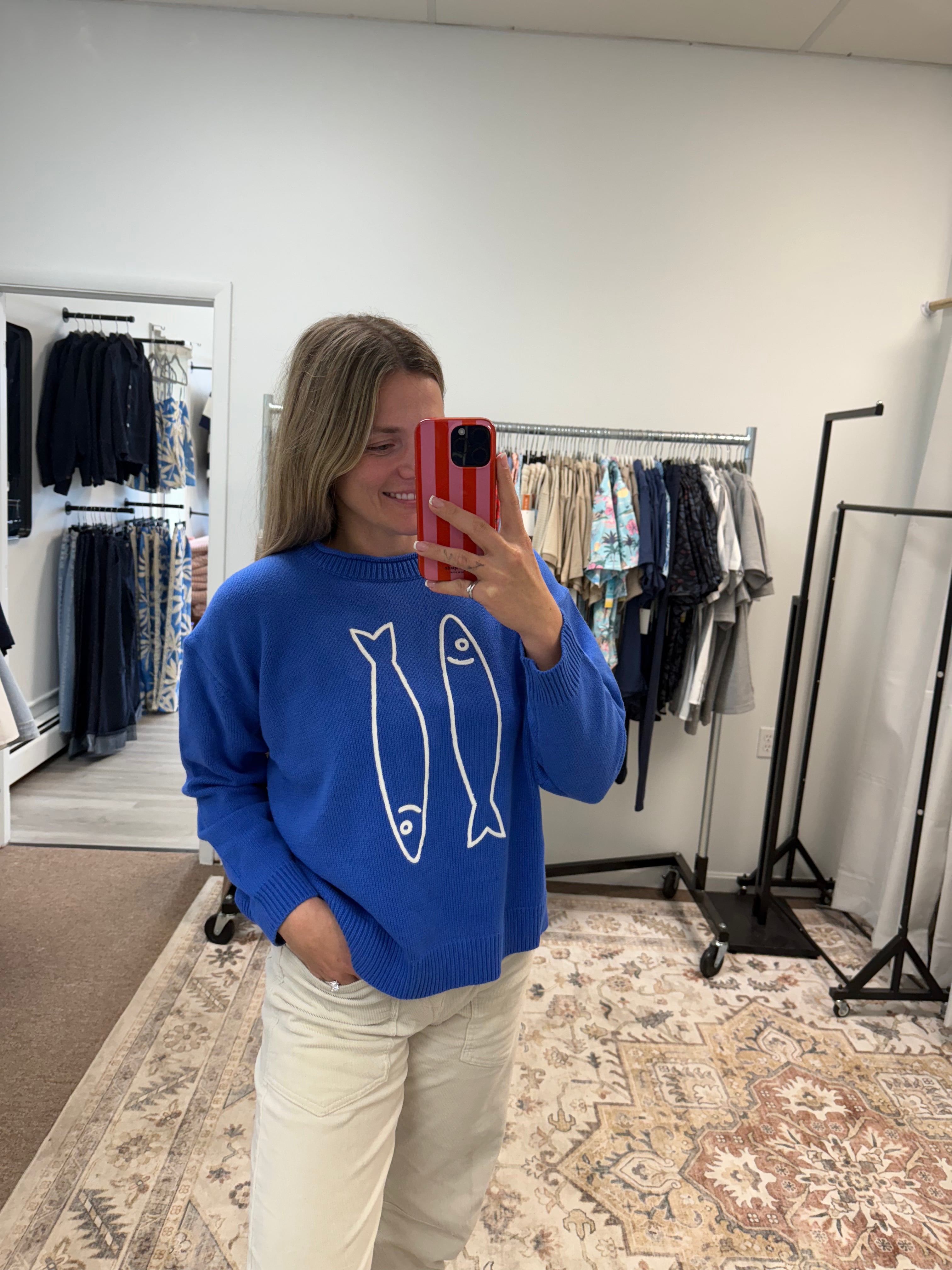 Oversized Graphic Knit Sweater