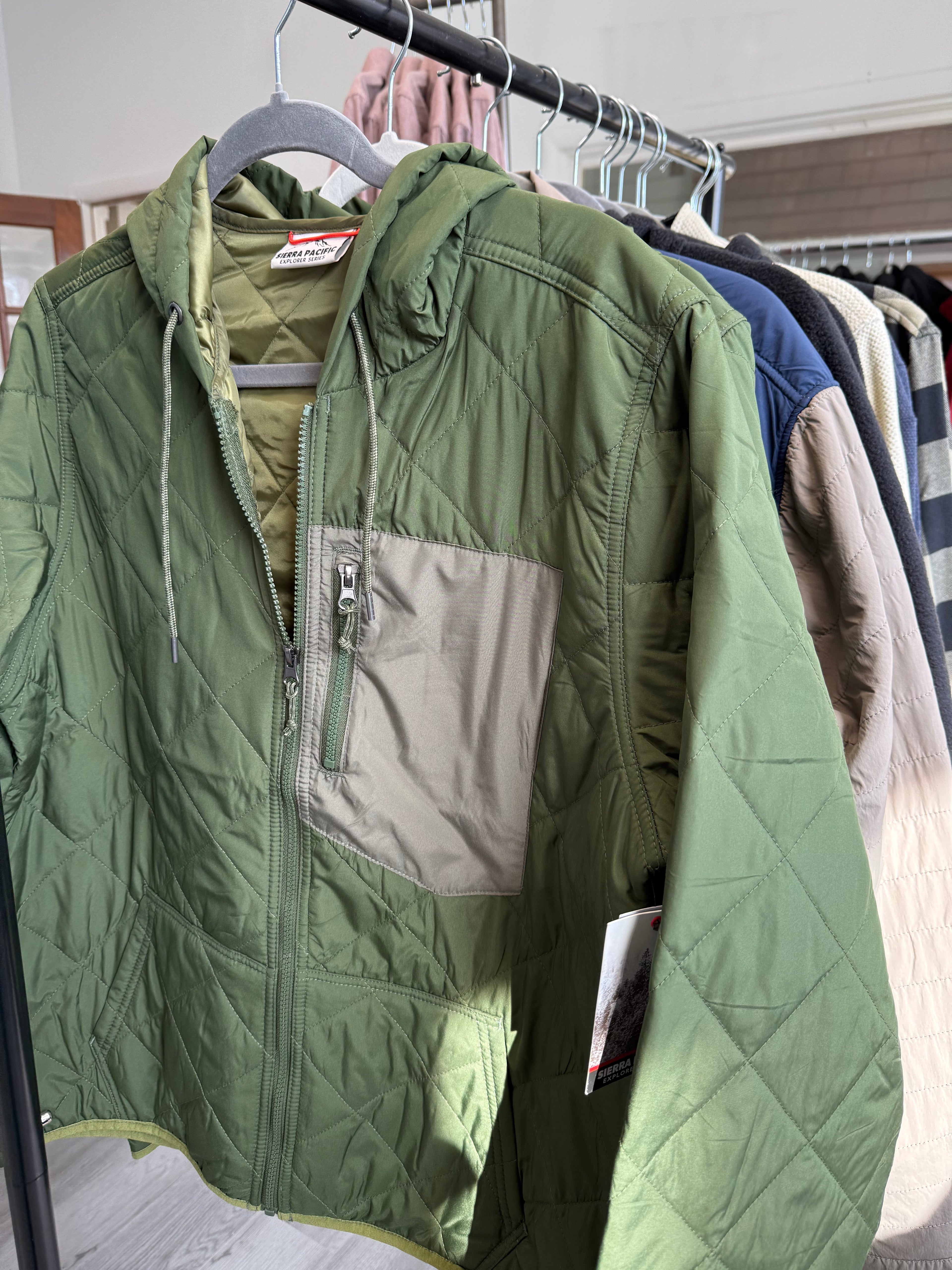 Diamond Quilted Jacket with Hood