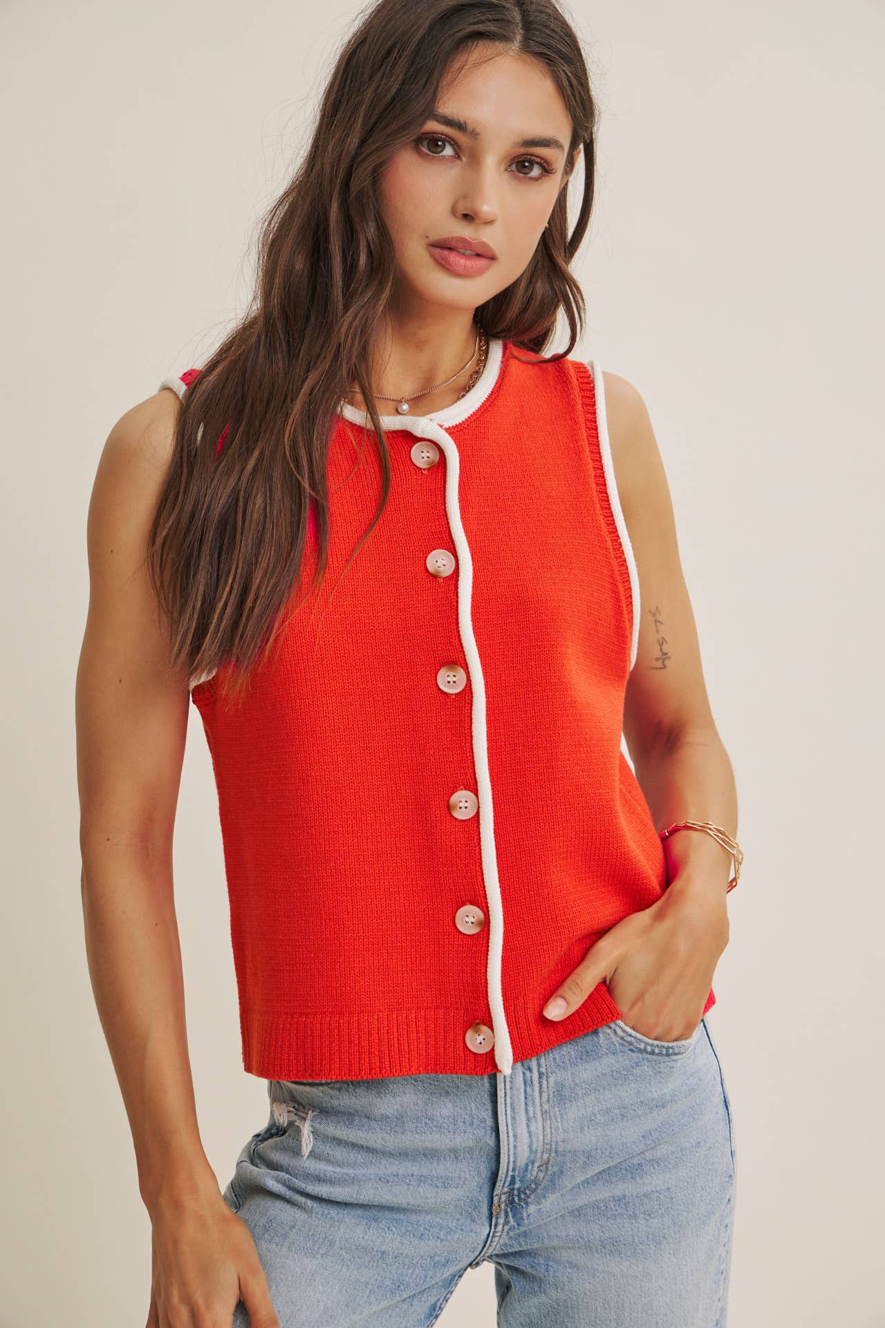 Red Buoy Knit Vest