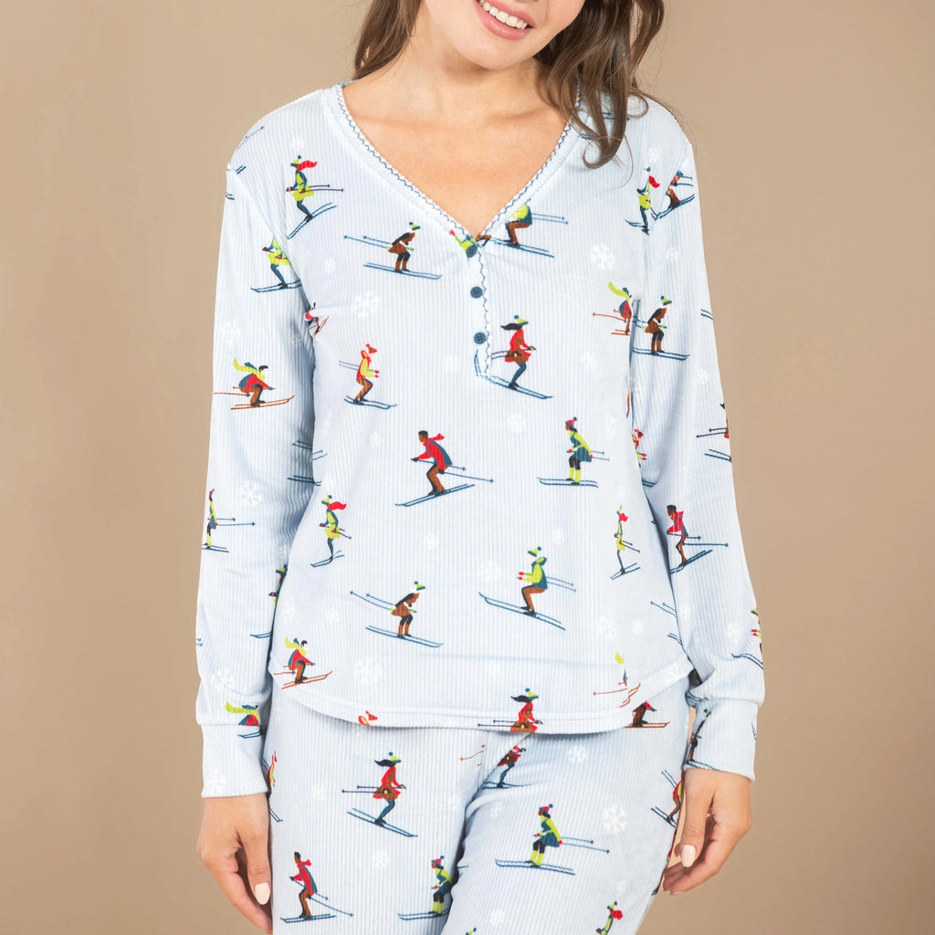 It’s Snow Time Ski” Pajama Top