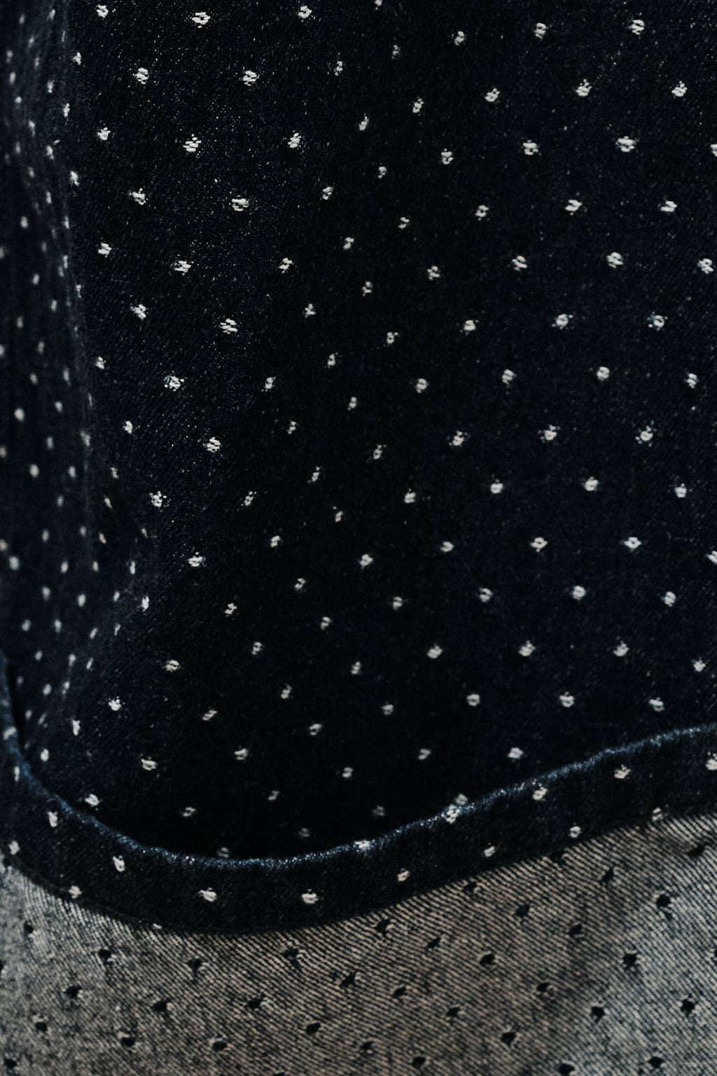 High-Rise Polka Dot Barrel Denim Jeans With Rolled Cuffs