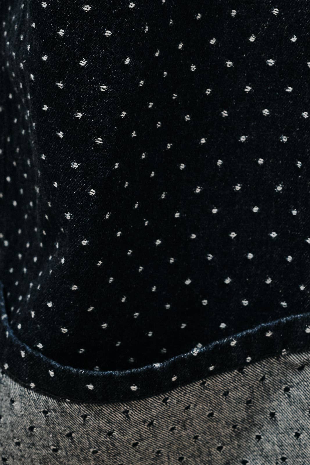 High-Rise Polka Dot Barrel Denim Jeans With Rolled Cuffs