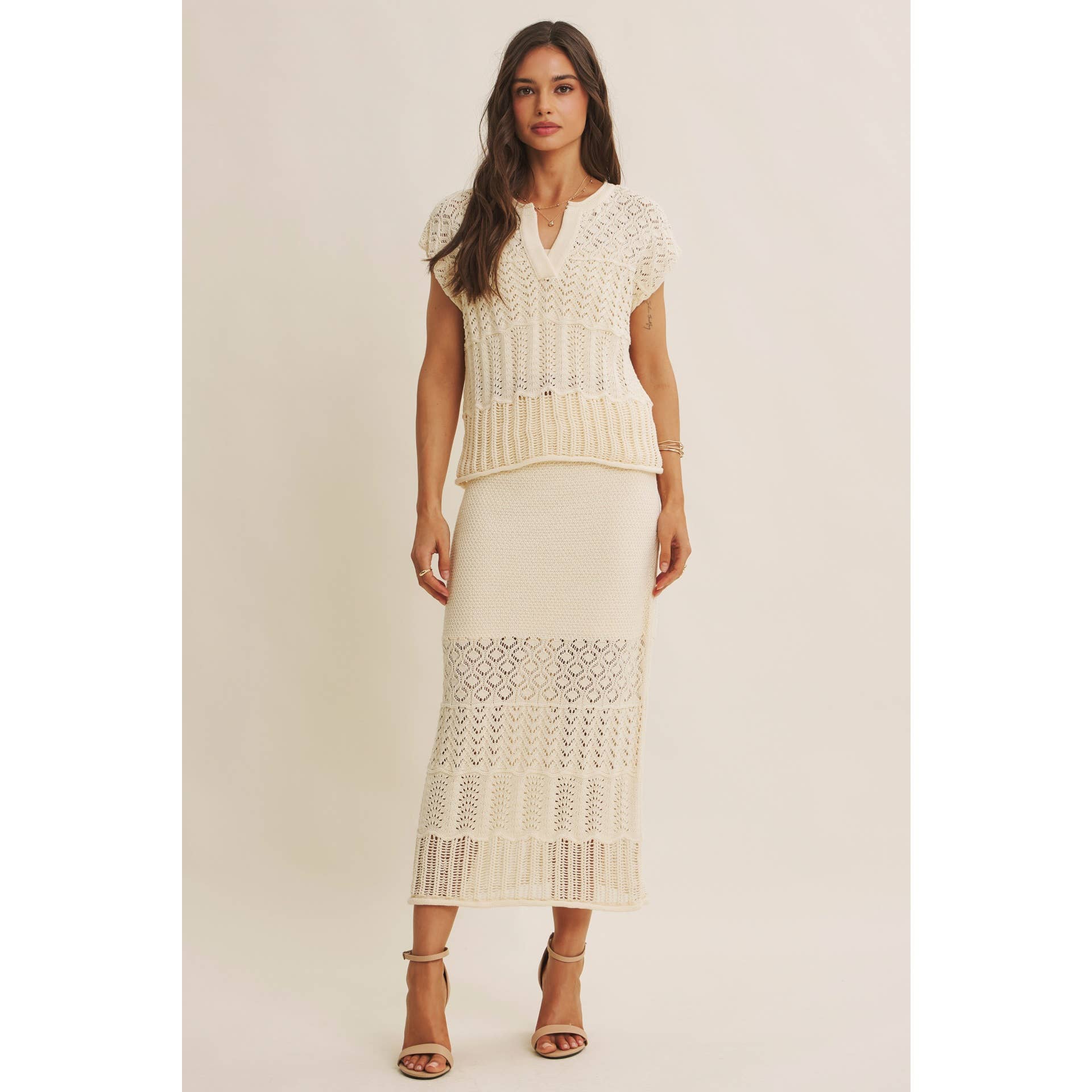 Soft Sand MIDI Skirt